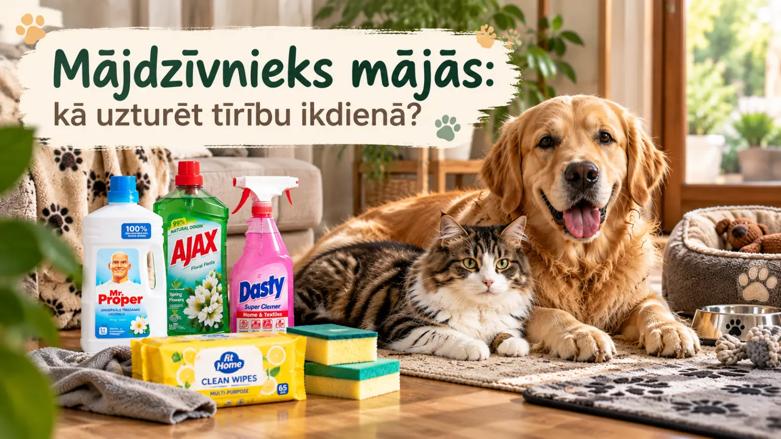 Mājdzīvnieks mājās: kā uzturēt tīrību ikdienā?