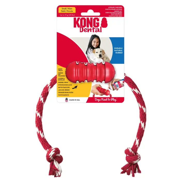 KONG Dental with Rope Small - rotaļlieta suņiem