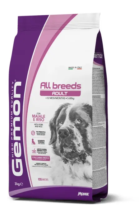 Gemon Dog All Breeds Adult with Pork and Rice 3 kg