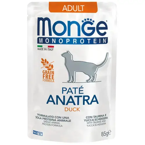 Monge Cat Monoprotein Pouch Adult Pate Duck 85 g