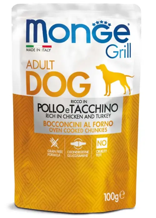 Monge Dog Grill Pouch Adult Chunkies