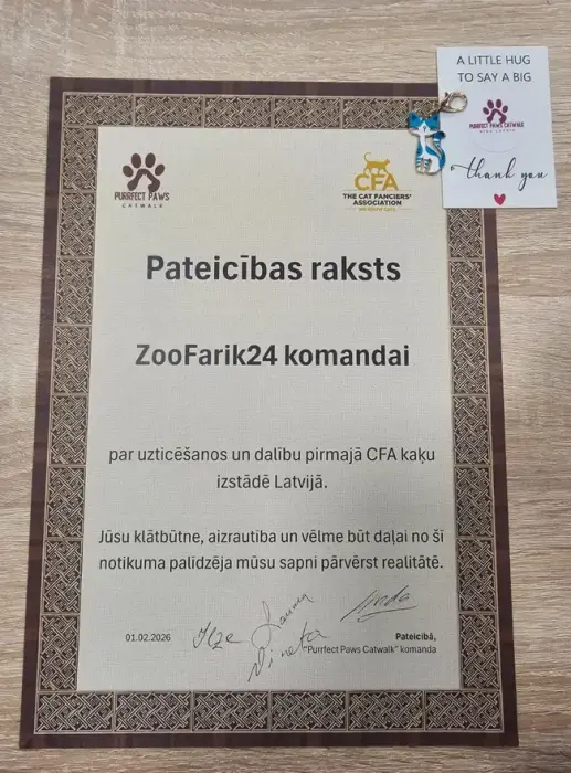 ZooFarik pirmajā CFA kaķu izstādē Latvijā — 2