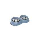 Wave Double INOX  pet bowl with antislide  29,5x16x6,5 h cm- L 0,230+0,230,  different colors — Foto 3