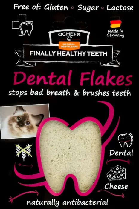 QCHEFS Papildbarība Dental Flakes kaķiem 80gr