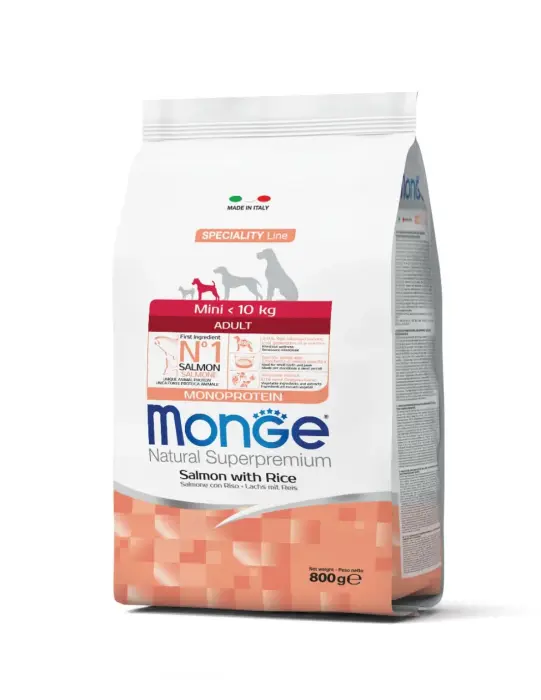 Monge Dog Mini Adult Monoprotein Salmon with Rice 0,8 kg