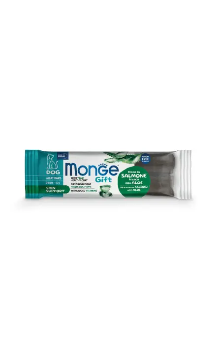 Monge Dog Gift Meat Bars Skin Support Rich in Fresh Salmon with Aloe 40 g