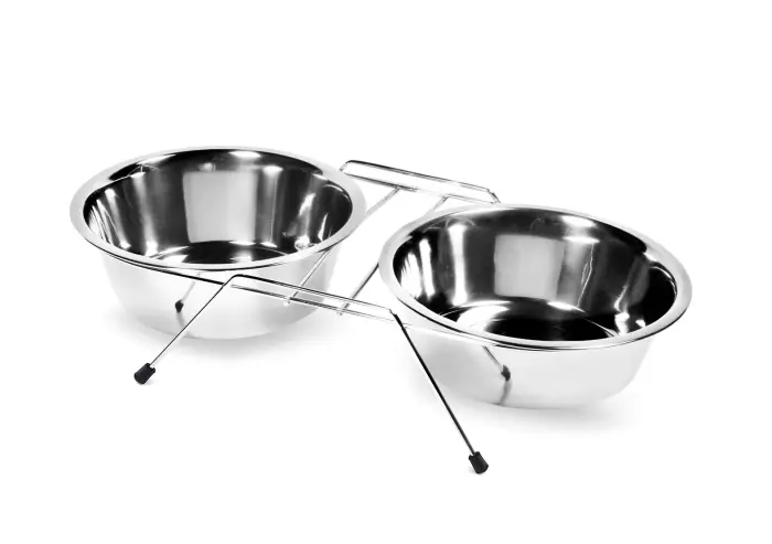 HOLDER WITH 2 BOWLS 1002.21 2 X 21.5 CM