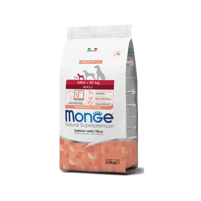 Monge Dog Mini Adult Monoprotein Salmon with Rice 2,5 kg