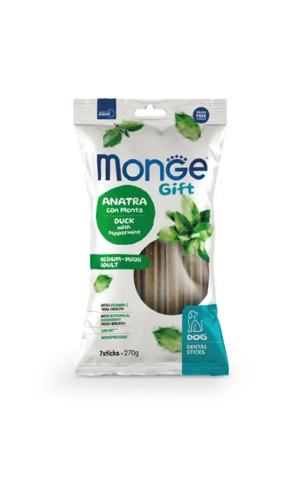 Monge Dog Gift Dental Sticks Medium-Maxi Adult Duck with Peppermint 270 g