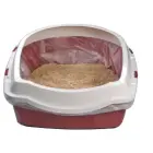 Atvērtā kaķu tualete ar apmali ECO (M) 43x56x14 cm bordo — Foto 2