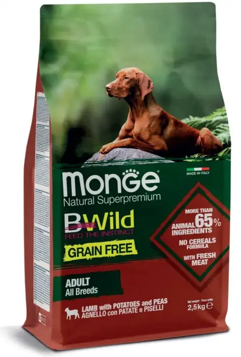 Monge Dog BWild Grain Free All Breeds Adult Lamb with Potatoes 2,5 kg