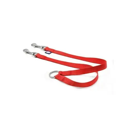 Nylon coupler leash 1,6 x45 cm red
