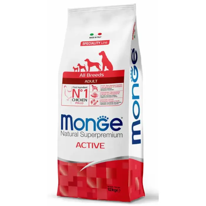 Monge Dog All Breeds Adult Active with Chicken 12 kg