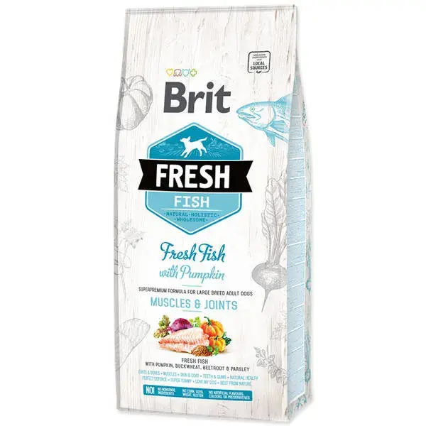 Brit Fresh Fish with Pumpkin Adult Large 12 kg barība suņiem