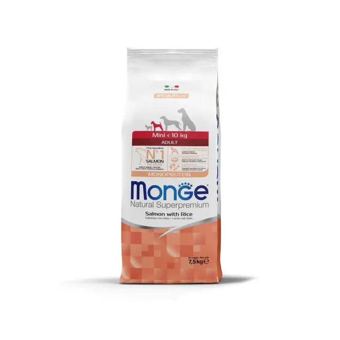 Monge Dog Mini Adult Monoprotein Salmon with Rice 7,5 kg