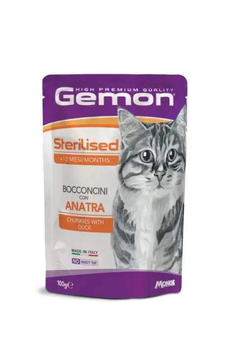 Gemon Cat Sterilised Chunkies with Duck