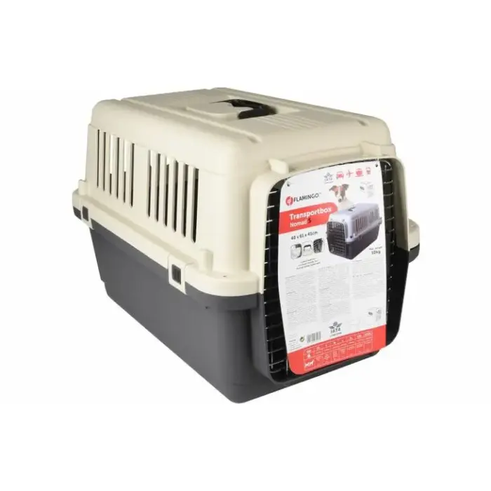 Flamingo Nomad S Transport Cage Dark Grey, 40 x 61 x 41 cm
