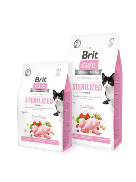 Brit Care Cat GF Sterilized Sensitive (Fresh Rabbit) 2 kg barība kaķiem