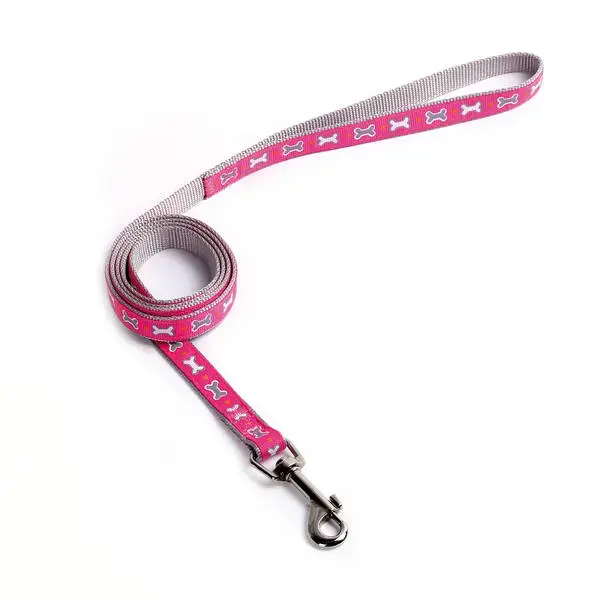 RECORD OSSICINI NYLON LEASH SMALL BONES PINK 1X120 CM