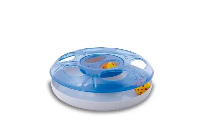 Interactive cat toy Ufo with two balls Ø 25 x 8 h cm, different colors