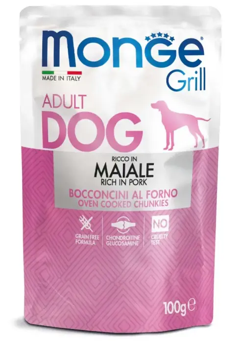 Monge Dog Grill Pouch Adult Chunkies