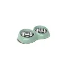 Wave Double INOX  pet bowl with antislide  29,5x16x6,5 h cm- L 0,230+0,230,  different colors — Foto 1