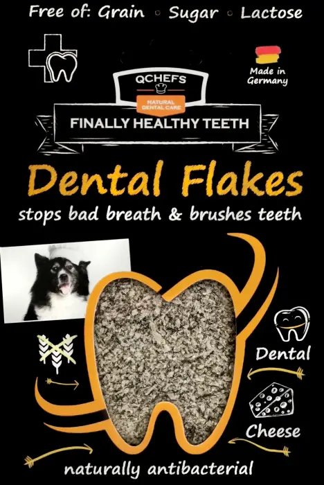 QCHEFS Papildbarība Dental Flakes suņiem 90gr