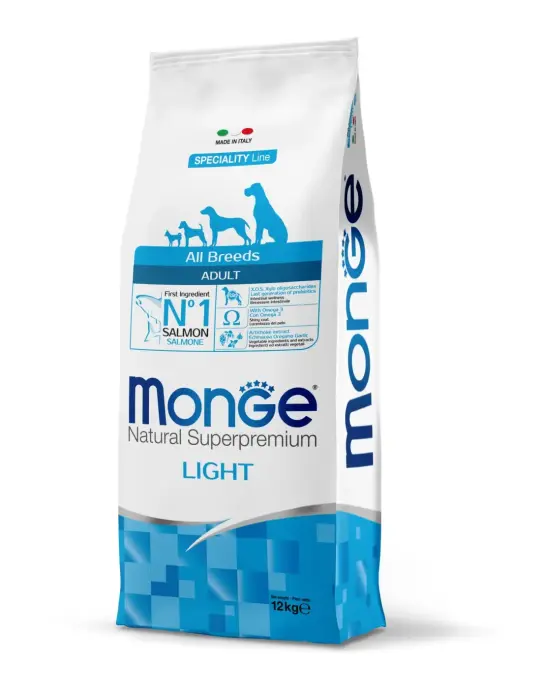 Monge Dog All Breeds Adult Light with Salmon and Rice 12 kg
