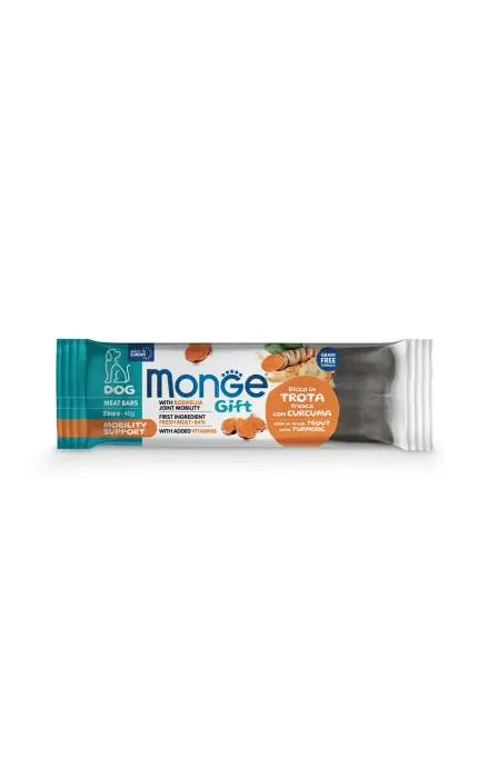 Monge Dog Gift Meat Bars Mobility Support Rich in Fresh Trout with Turmeric 40 g
