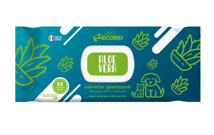 Tīrošas salvetes suņiem/kaķiem ALOE VERA 80 gb.