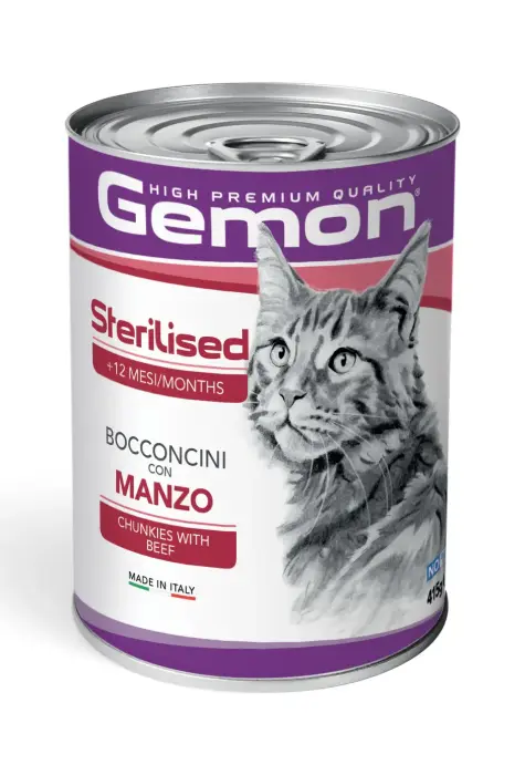 Gemon Cat Sterilised Chunkies with Beef 415 g