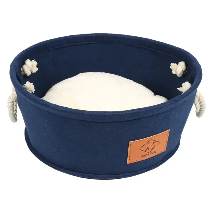 Felt barrel Blue M - 40x40x17cm