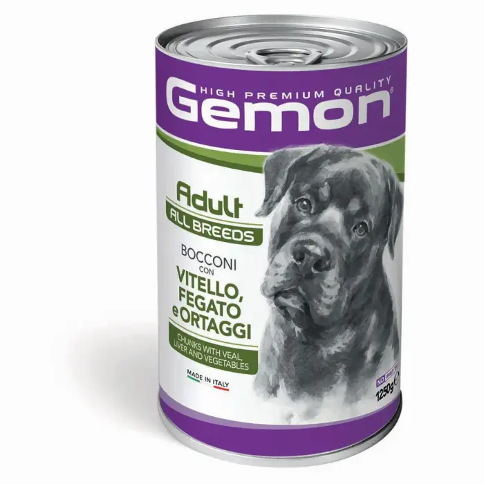 Gemon Dog Adult All Breeds Chunks with Veal, Liver & Vegetables 1250 g