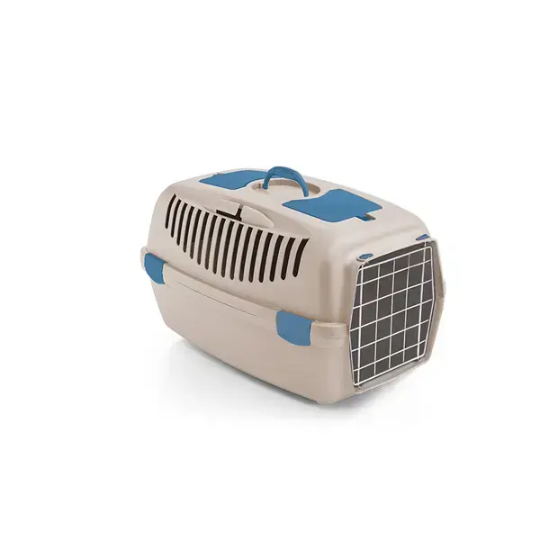 Stefanplast Gulliver 3 Dog & Cat Transport Box with Metal Door White/Travertine 61 x 40 x 38 cm