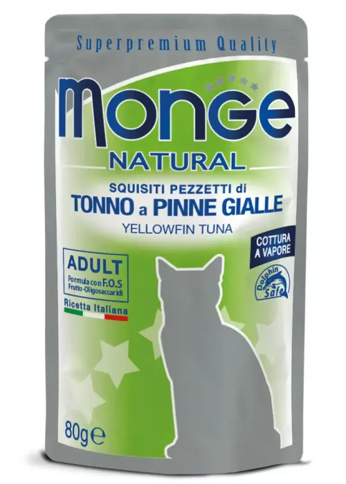 Monge Cat Natural Pouch Adult Yellowfin Tuna Flakes 80 g