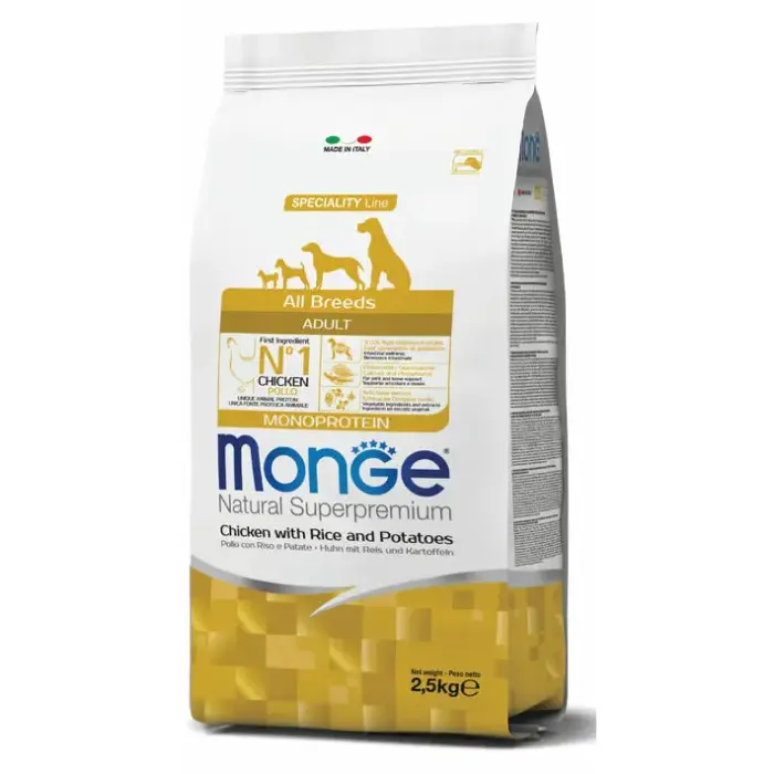 Monge Dog All Breeds Adult Monoprotein Chicken with Rice and Potatoes 2,5 kg