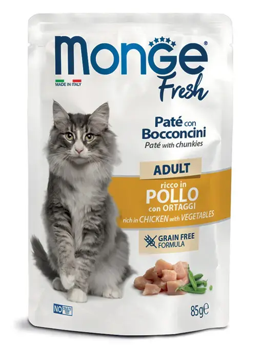 Monge Cat Fresh Pouch Adult Pate with Chunkies Rich in Chicken & Vegetables 85 g