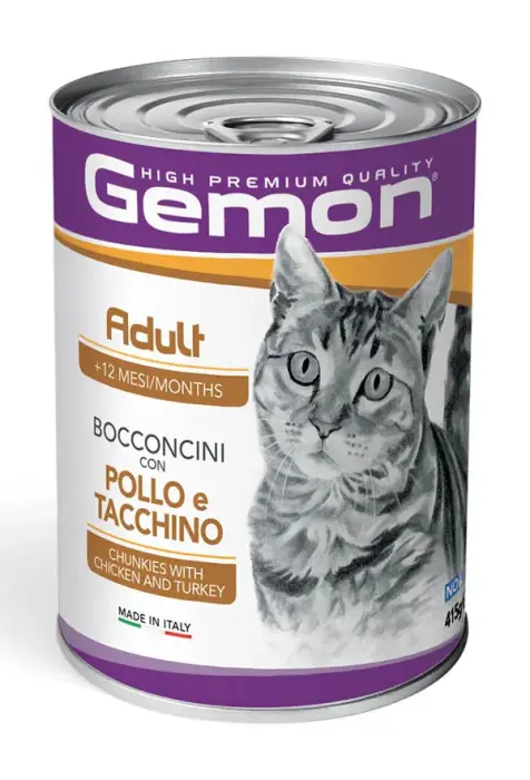 Gemon Cat Adult Chunkies with Chicken and Turkey 415 g