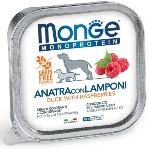 Monge Dog Monoprotein Fruits Pate Duck with Raspberries 150 g