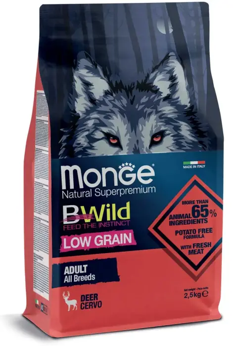Monge Dog BWild Low Grain All Breeds Adult Deer 2,5 kg