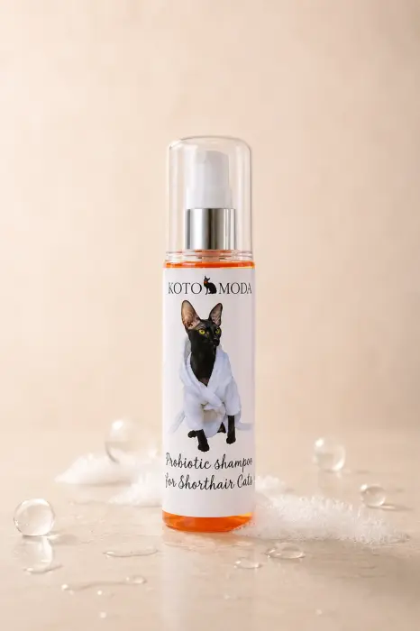 KOTOMODA Probiotiskais šampūns īsspalvainām kaķu šķirnēm (120 ml)