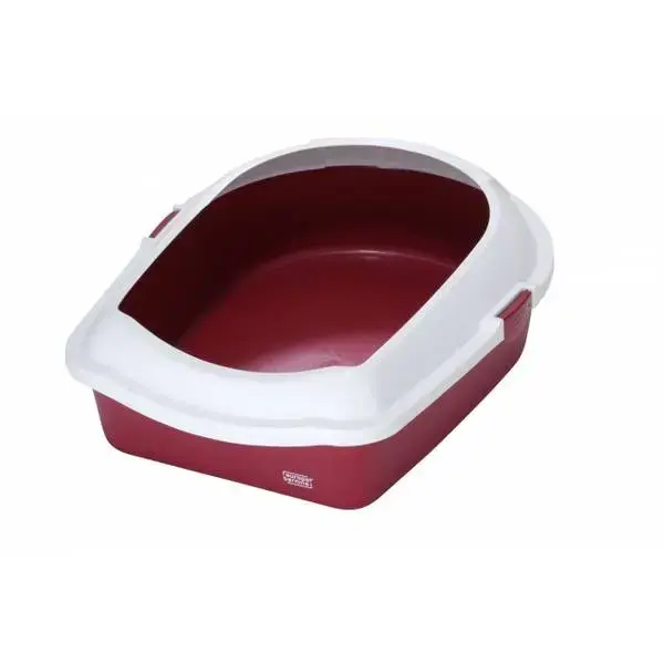 Atvērtā kaķu tualete ar apmali ECO (M) 43x56x14 cm bordo
