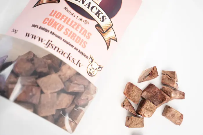 LJ Snacks Liofilizētas cūku sirdis 100 gr