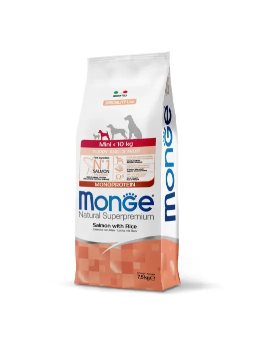 Monge Dog Mini Puppy and Junior Monoprotein Salmon with Rice 7,5 kg