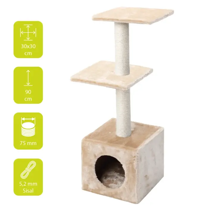 Scratching tree PALAZZO 30x30x90cm Creme