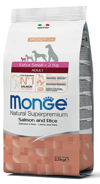 Monge Dog Extra Small Adult Monoprotein Salmon with Rice 2,5 kg
