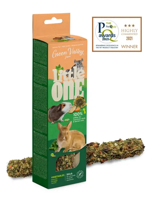 Little One "Green valley" Fully edible grain free stick for small mammals with vegetables 160 g