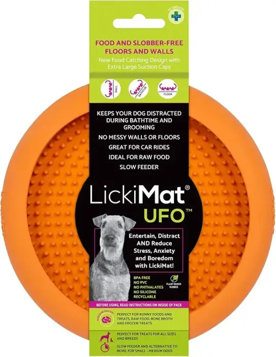 LickiMat UFO™ — interaktīva laizīšanas bļoda ar piesūcekņiem suņiem