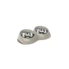 Wave Double INOX  pet bowl with antislide  29,5x16x6,5 h cm- L 0,230+0,230,  different colors — Foto 2