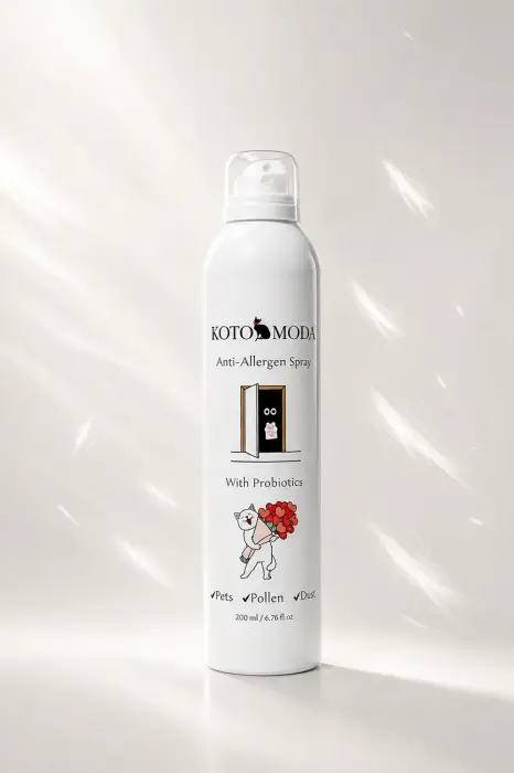 Kotomoda Anti-Allergen Probiotic Spray 200 ml — probiotisks pretalerģijas aerosols mājai un tekstila virsmām